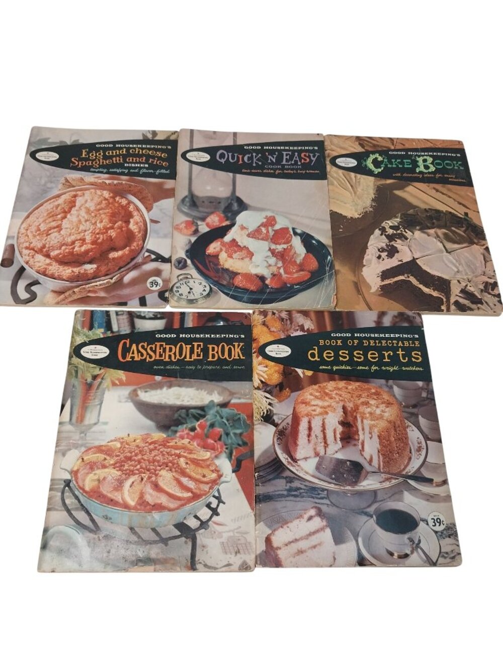 Vintage Good Housekeeping 1958 Cookbooks Set Of 5 Casserole Desserts Cakes Quick